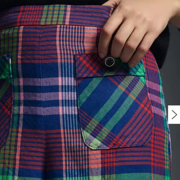 Maeve Multicolor Plaid Wide Leg Pants - Picture 2 of 15